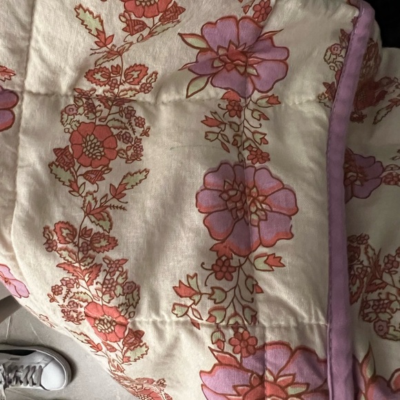 Free People Chloe Floral Jacket Pink Quilted Zip Front FP One Size XL - Picture 6 of 6